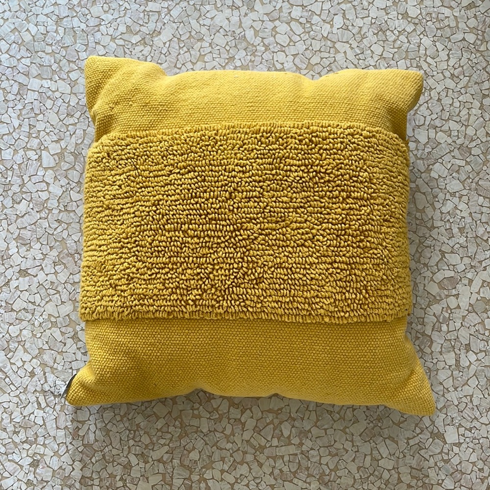 Yellow 18in x 18in throw pillow